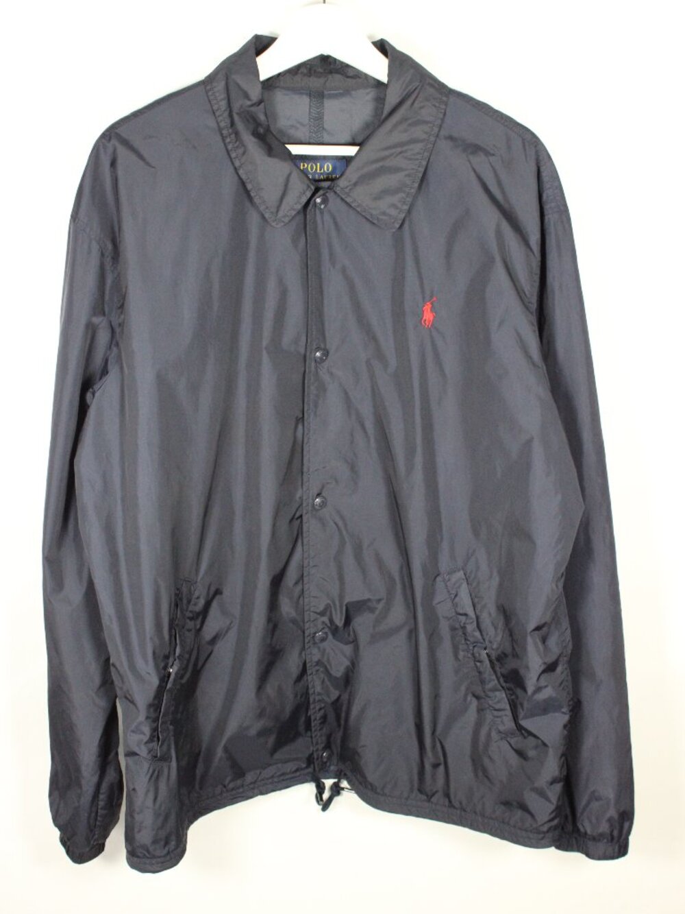 Polo Ralph Lauren Dark Blue Windbreaker Jacket Size XL Snap Closure Lightweight